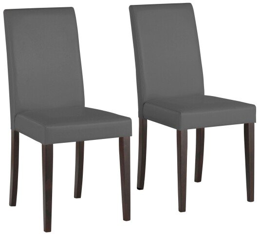 Esszimmerstuhl 2er-Set >Lillemor< in Braun, PU - 43x94x57cm (B/H/T)