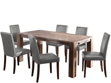 Esszimmerstuhl 2er-Set >Lillemor< in Braun, PU - 43x94x57cm (B/H/T)