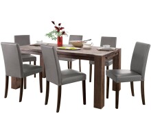 Esszimmerstuhl 2er-Set >Lillemor< in Braun, PU - 43x94x57cm (B/H/T)