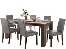 Esszimmerstuhl 2er-Set >Lillemor< in Braun, PU - 43x94x57cm (B/H/T)