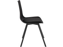 Esszimmerstuhl 2er-Set >Lavrans< in Schwarz, Kunststoff/Webstoff - 46x85x53cm (B/H/T)