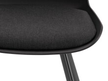 Esszimmerstuhl 2er-Set >Lavrans< in Schwarz, Kunststoff/Webstoff - 46x85x53cm (B/H/T)