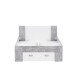 Stauraumbett >Bob< in Betonoptik Lichtgrau / Weiss  - 203,6x86x143,4cm (BxHxT)