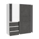 Kleiderschrank >WINN 2< in Weiss / Betonoptik Dunkelgrau