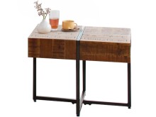 Beistelltisch >Oddlaug< in Braun, Akazie - 60x45x60cm (BxHxT)
