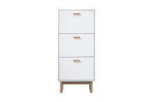 Schuhschrank >Orvar< in Weiß - 58x131x25cm (BxHxT)