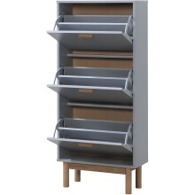 Schuhschrank >Orvar< in Grau - 58x131x25cm (BxHxT)