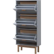 Schuhschrank >Orvar< in Grau - 58x131x25cm (BxHxT)
