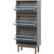 Schuhschrank >Orvar< in Grau - 58x131x25cm (BxHxT)