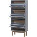 Schuhschrank >Orvar< in Grau - 58x131x25cm (BxHxT)