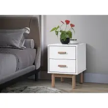 Nachtkommode >Orvar< in Weiß - 40x55x44cm...