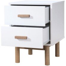 Nachtkommode >Orvar< in Weiß - 40x55x44cm (BxHxT)