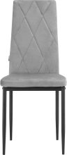 Esszimmerstuhl 2er-Set >Maia< in Grau, Samt/Metall - 42x98x53cm (B/H/T)