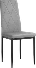 Esszimmerstuhl 2er-Set >Maia< in Grau, Samt/Metall - 42x98x53cm (B/H/T)