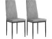 Esszimmerstuhl 2er-Set >Maia< in Grau, Samt/Metall - 42x98x53cm (B/H/T)