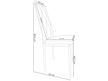 Esszimmerstuhl 2er-Set >Maia< in Schwarz, Samt/Metall - 42x98x53cm (B/H/T)