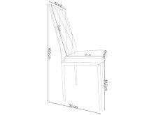 Esszimmerstuhl 2er-Set >Maia< in Schwarz, Samt/Metall - 42x98x53cm (B/H/T)