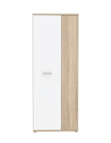 Schuhschrank >NET106< in Sonoma Eiche / Weiss  - 68,9x179,1x34,8cm (BxHxT)