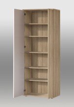 Schuhschrank >NET106< in Sonoma Eiche / Weiss  - 68,9x179,1x34,8cm (BxHxT)