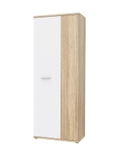 Schuhschrank >NET106< in Sonoma Eiche / Weiss  - 68,9x179,1x34,8cm (BxHxT)