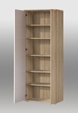 Schuhschrank >NET106< in Sonoma Eiche / Weiss  - 68,9x179,1x34,8cm (BxHxT)