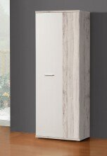 Schuhschrank >NET106< in Sandeiche / Weiss  - 68,9x179,1x34,8cm (BxHxT)