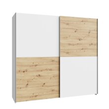 Kleiderschrank >Schach&Matt< in Artisan Eiche/ Weiss - 200,1x190,5x61,2 (BxHxT)