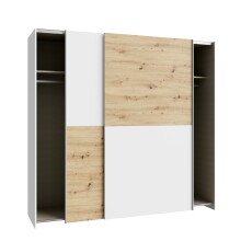 Kleiderschrank >Schach&Matt< in Artisan Eiche/ Weiss - 200,1x190,5x61,2 (BxHxT)