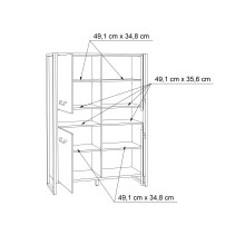 Wohnwand >HUD< in Stabeiche  - 284x196,9x52cm (BxHxT)