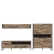 Wohnwand >HUD< in Stabeiche  - 284x196,9x52cm (BxHxT)