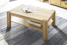 Couchtisch >SILIAS< in Wildeiche teilmassiv - 115x65x46 (BxHxT)