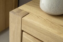 Lowboard >SILIAS< in natur geölt, Wildeiche teilmassiv - 132x51x50cm (BxHxT)