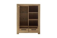 Highboard >SILIAS< in Wildeiche geölt, Wildeiche teilmassiv - 109x140x45cm (BxHxT)