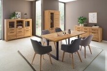 Sideboard >SILIAS< in natur geölt, Weildeiche teilmassiv - 172x85x45 (BxHxT)
