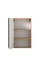 Hängeschrank >Paris< in grau, Wotaneiche, MDF - 40x64x20cm (BxHxT)