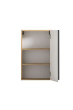 Hängeschrank >Paris< in grau, Wotaneiche, MDF - 40x64x20cm (BxHxT)