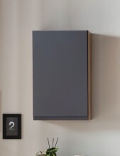 Hängeschrank >Paris< in grau, Wotaneiche, MDF - 40x64x20cm (BxHxT)