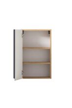 Hängeschrank >Paris< in grau, Wotaneiche, MDF - 40x64x20cm (BxHxT)