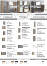 Hängeschrank >Paris< in Betongrau, Wotaneiche, MDF - 40x64x20cm (BxHxT)