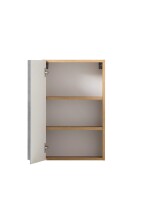 Hängeschrank >Paris< in Betongrau, Wotaneiche, MDF - 40x64x20cm (BxHxT)