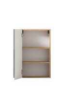 Hängeschrank >Paris< in Betongrau, Wotaneiche, MDF - 40x64x20cm (BxHxT)