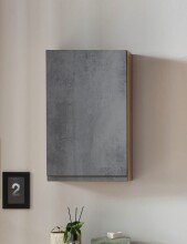 Hängeschrank >Paris< in Betongrau, Wotaneiche, MDF - 40x64x20cm (BxHxT)
