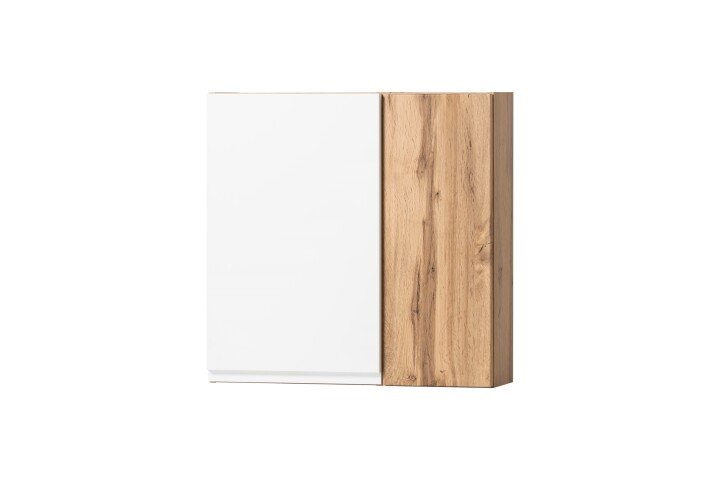 Hängeschrank >Paris< in weiß, Wotaneiche, MDF - 65x64x20cm (BxHxT)