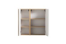 Hängeschrank >Paris< in weiß, Wotaneiche, MDF - 65x64x20cm (BxHxT)