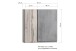 Hängeschrank >Paris< in grau, Wotaneiche, MDF - 65x64x20cm (BxHxT)