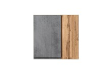 Hängeschrank >Paris< in betongrau, wotaneiche, MDF - 65x64x20cm (BxHxT)