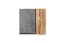 Hängeschrank >Paris< in betongrau, wotaneiche, MDF - 65x64x20cm (BxHxT)