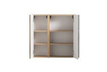 Hängeschrank >Paris< in betongrau, wotaneiche, MDF - 65x64x20cm (BxHxT)