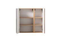 Hängeschrank >Paris< in betongrau, wotaneiche, MDF - 65x64x20cm (BxHxT)