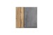 Hängeschrank >Paris< in betongrau, wotaneiche, MDF - 65x64x20cm (BxHxT)